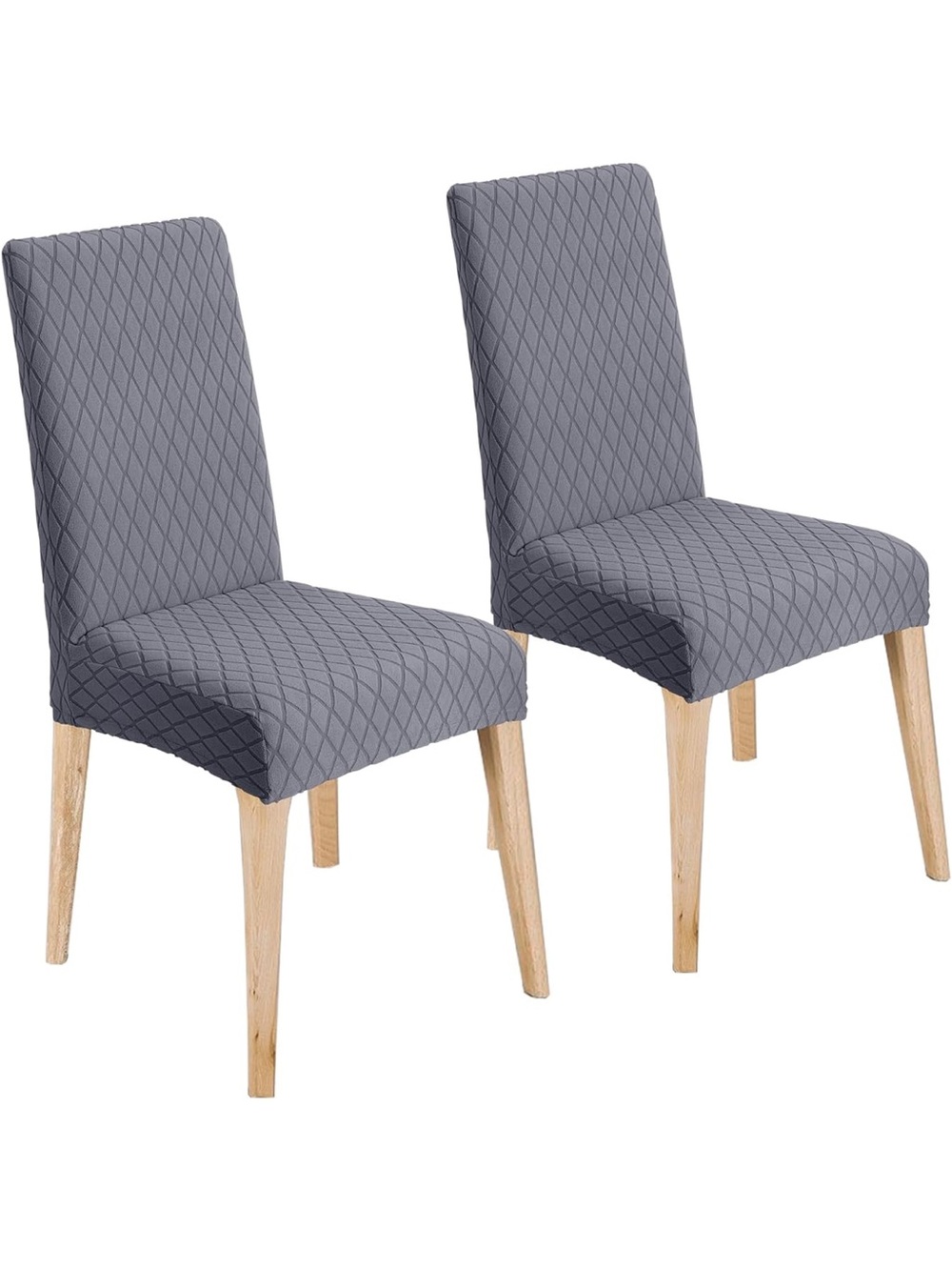 Amazon Dining Chair Covers Stretch Slipcovers , Set of 2, Dark Gray